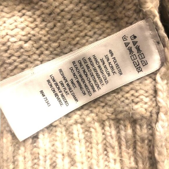 JESSICA SIMPSON Cable Knit Crew Neck Soft Beige-Lilac Pullover Sweater Sz XS - Picture 5 of 6